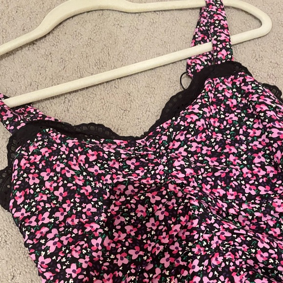 Floral Mini Dress In Pink/Black- SKY TO MOON - Picture 4 of 9